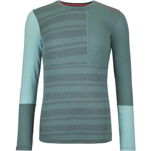 Ortovox - maglia termica in lana merino - 185 rock'n'wool long sleeve w arctic grey per donne - taglia l - verde