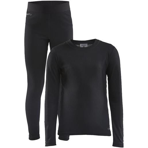 Craft - completo intimo termico - core warm baselayer set jr black - taglia bambino 98-104 cm, 122-128 cm, 134-140 cm - nero