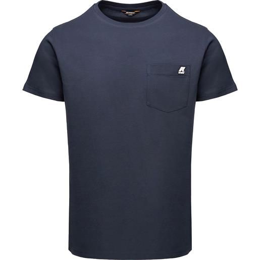 K-Way - t-shirt in cotone a maniche corte - sigur depht blue per uomo in cotone - taglia s, xl - blu navy