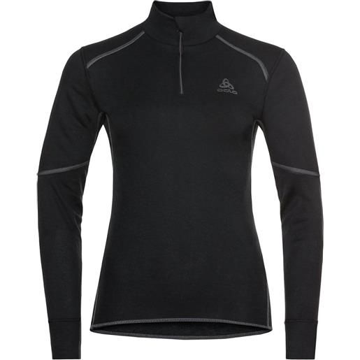 Odlo - maglia termica - t-shirt ml 1/2 zip active x-warm black per donne - taglia s, m - nero