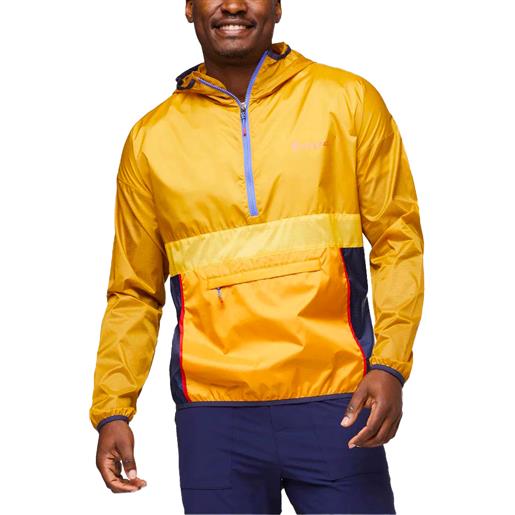 Cotopaxi - giacca antivento con cappuccio - teca half-zip windbreaker desert crossin per uomo in pelle - taglia m, l, xl - giallo