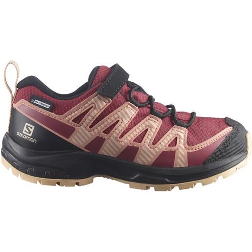 Salomon - scarpe outdoor - xa pro v8 cswp k earth red/black - taglia bambino 27,29 - rosso