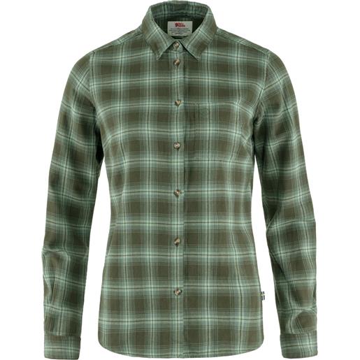Fjall Raven - camicia in cotone - övik flannel shirt w deep forest patina green per donne in cotone - taglia xs, s, l - verde