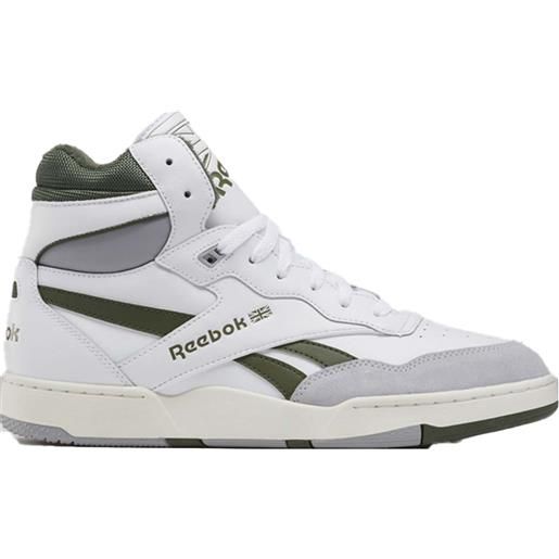Reebok - sneaker alte - bb 4000 ii mid white grey green per uomo in pelle - taglia 42,43,44 - bianco
