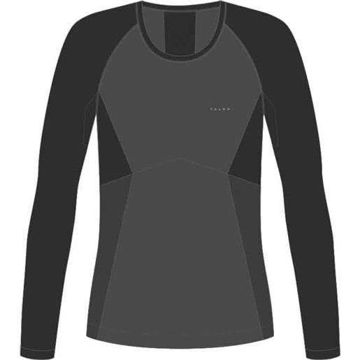 Falke - maglia termica - light longsleeve shirt regular w black per donne in lana vergine - taglia xs, s, m - nero