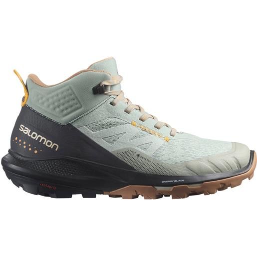 Salomon - scarpe da trekking - outpulse mid gtx w wrought iron per donne - taglia 3,5 uk, 4 uk - beige