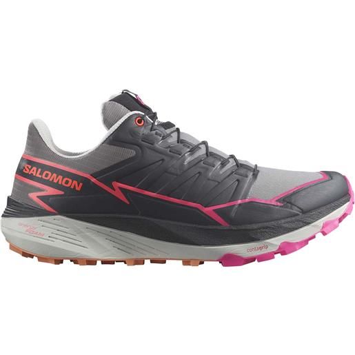 Salomon - scarpe da trail running - thundercross plum kitten/black/pink glo per uomo - taglia 7,5 uk, 8 uk, 8,5 uk, 9 uk, 9,5 uk, 10 uk, 10,5 uk, 11 uk, 11,5 uk, 12 uk - grigio