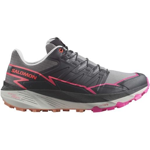 Salomon - scarpe da trail running - thundercross w plum kitten/black/pink glo per donne - taglia 3,5 uk, 4 uk, 4,5 uk, 5 uk, 5,5 uk, 6 uk, 6,5 uk - grigio