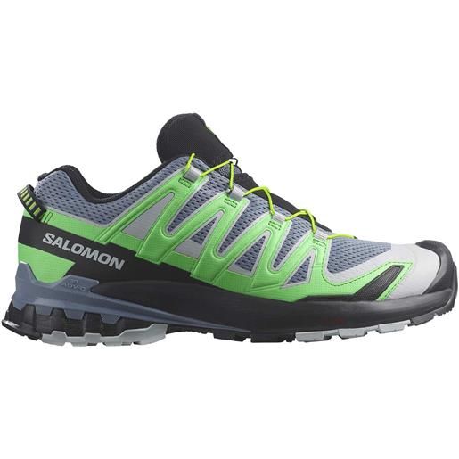 Salomon - scarpe da trail running - xa pro 3d v9 flint stone/green gecko/black per uomo - taglia 6,5 uk, 7 uk, 7,5 uk, 8 uk, 8,5 uk, 9 uk, 9,5 uk, 10 uk, 10,5 uk, 11 uk, 11,5 uk, 12 uk - grigio