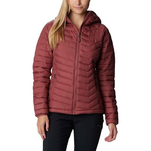 Columbia - piumino isolante - powder lite™ hooded jacket beetroot per donne in pelle - taglia xs, s - rosa