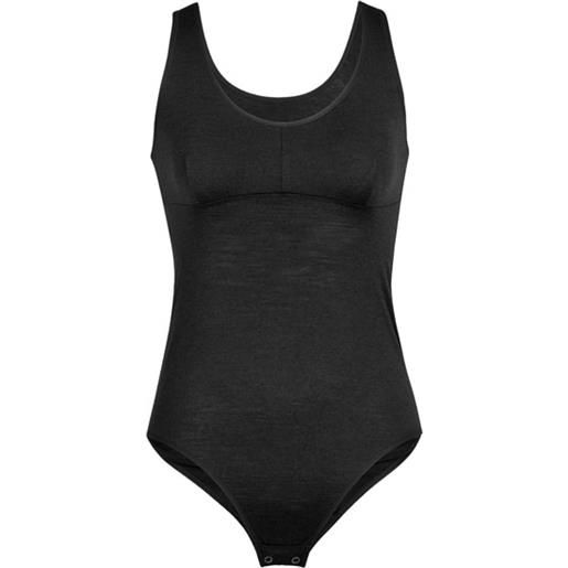 Icebreaker - body in lana merino- donna - w queens tank bodysuit black per donne - taglia xs, s, m - nero
