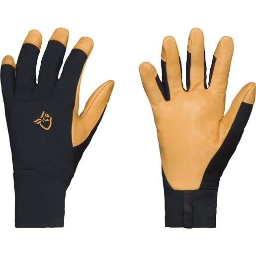 Norrona - guanti caldi e antivento - lyngen gore-tex infinium leather gloves caviar in pelle - taglia s, m, l, xl - nero