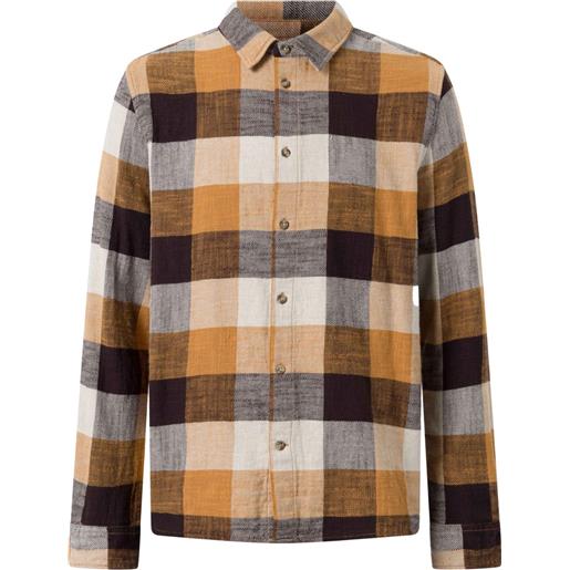Knowledge Cotton Apparel - chemise en coton organique - regular fit checkered shirt brown check per uomo in cotone - taglia s, m, l, xl - marrone