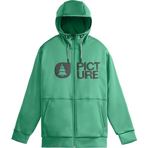 Picture Organic Clothing - felpa con cappuccio e zip - park zip hoodie spectra green per uomo in poliestere riciclato - taglia xs, m, l, xxl - verde