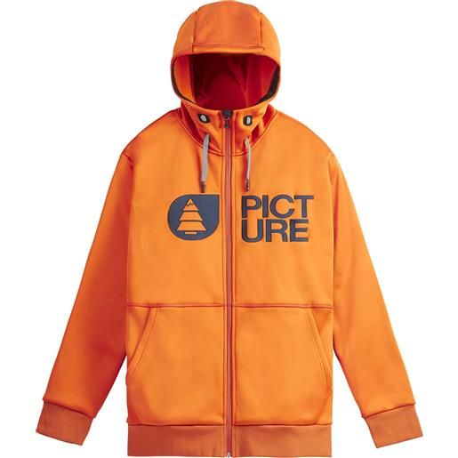 Picture Organic Clothing - felpa con cappuccio e zip - park zip hoodie autumn maple per uomo in poliestere riciclato - taglia m, l - arancione