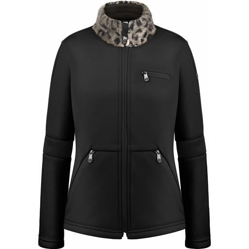 Poivre Blanc - pile sport chic - interlock fleece jacket leopard black per donne - taglia xs, m - nero