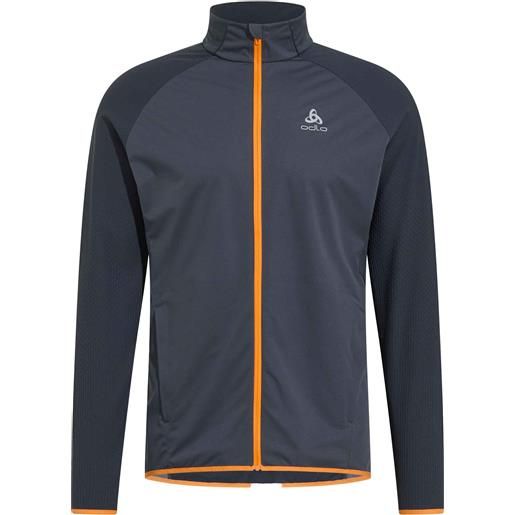 Odlo - giacca softshell da trail/running - jacket zeroweight warm hybrid india ink per uomo - taglia s, m, l, xl - grigio