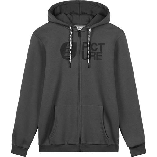 Picture Organic Clothing - felpa con cappuccio - basement flock zip hoodie black per uomo in cotone - taglia s, xl - nero