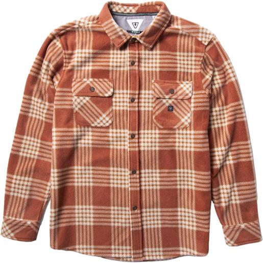 Vissla - camicia a maniche lunghe - eco-zy ls polar flannel barn red per uomo in poliestere riciclato - taglia s, m - arancione