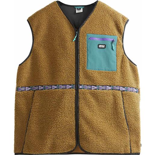 Picture Organic Clothing - gilet di pile - galiwin fleece vest chocolate per uomo in poliestere riciclato - taglia xl, xxl - marrone