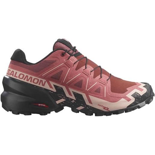 Salomon - scarpe da trail running - speedcross 6 w cow hide/black/english rose per donne - taglia 3,5 uk, 4 uk, 4,5 uk, 6,5 uk - rosso