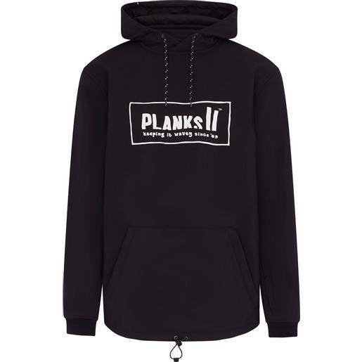Planks - anorak da sci - parkside soft shell riding hoodie black per uomo - taglia s, m - nero