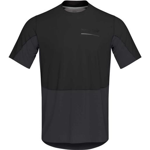 Norrona - t-shirt da trail - senja equaliser lightweight t-shirt m's caviar per uomo in poliestere riciclato - taglia m, l, xl - nero
