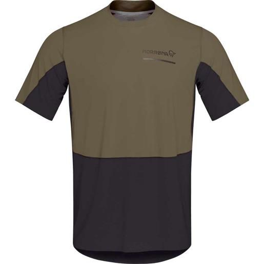 Norrona - t-shirt da trail a maniche corte - senja equaliser lightweight t-shirt m's olive night per uomo in poliestere riciclato - taglia m, l, xl, s - kaki