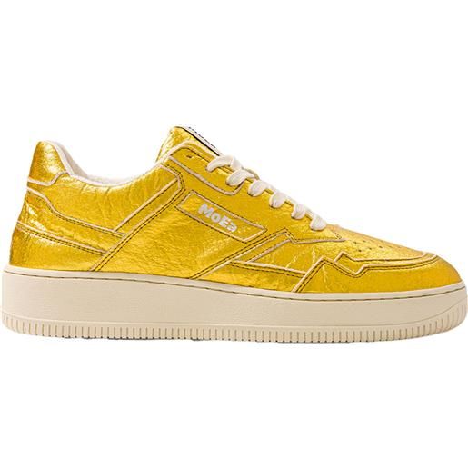 MoEa - scarpe da ginnastica in fibra vegetale - MoEa pineapple gold star per uomo in pelle - taglia 36,37,38 - oro