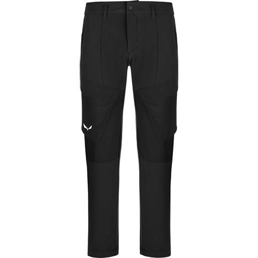 Salewa - pantaloni softshell - puez dst m warm cargo pants black out per uomo in nylon - taglia l, xl - nero