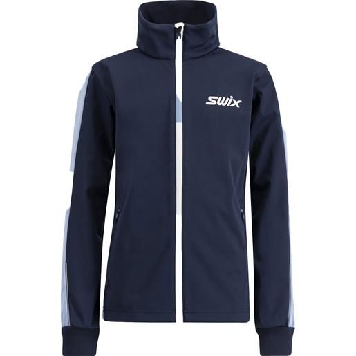 Swix - giacca da sci nordico - Swix cross jacket junior dark navy/ dusty blue in softshell - taglia bambino 140 cm, 152 cm, 164 cm - blu navy