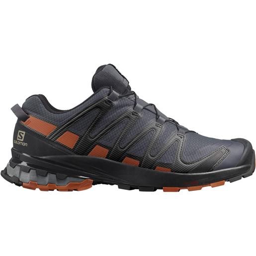 Salomon - scarpe da trail running - xa pro 3d v8 gtx wide ebony/carame per uomo - taglia 7 uk - grigio