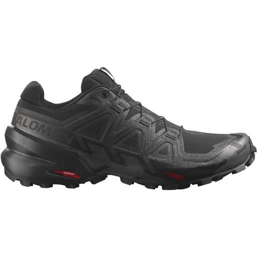 Salomon - scarpe da trail running - speedcross 6 black/black/phantom per uomo - taglia 6,5 uk, 7 uk, 7,5 uk, 8 uk, 8,5 uk, 9 uk, 9,5 uk, 10 uk, 10,5 uk, 11 uk, 11,5 uk, 12 uk - nero