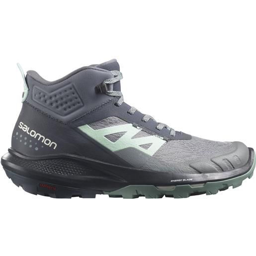 Salomon - scarpe per trekking di un giorno - outpulse mid gtx w ebony/quiet shade/ebony per donne - taglia 3,5 uk, 4 uk, 4,5 uk, 5 uk, 5,5 uk, 6 uk, 6,5 uk, 7 uk - grigio