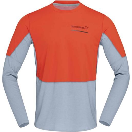 Norrona - maglietta a maniche lunghe da trail - senja equaliser lightweight long sleeve m's arednalin per uomo in poliestere riciclato - taglia s, m, l, xl - arancione