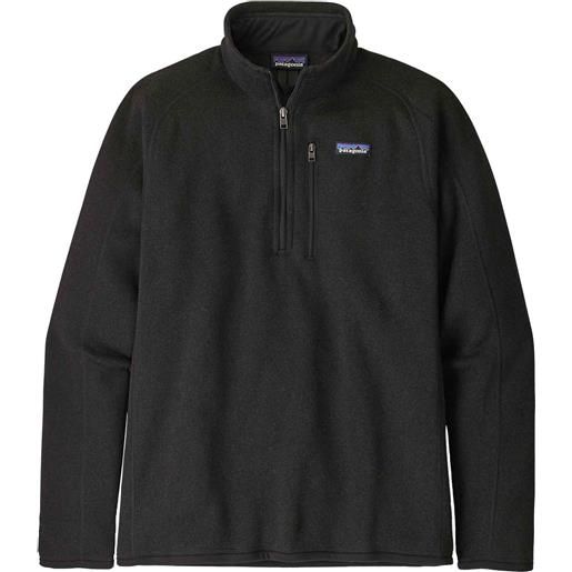 Patagonia - felpa di pile con zip 3/4 - m's better sweater 1/4 zip black per uomo in poliestere riciclato - taglia s, l, xl - nero