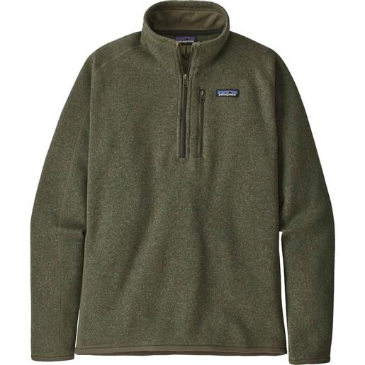 Patagonia - felpa di pile con zip 3/4 - m's better sweater 1/4 zip industrial green per uomo in poliestere riciclato - taglia s, m, l, xl, xxl - verde