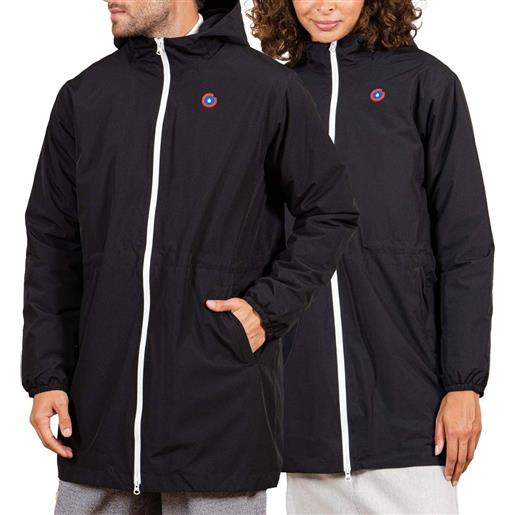 Flotte - giacca lunga impermeabile foderata - pompidou ombre tartan per uomo - taglia s, l, xl - nero
