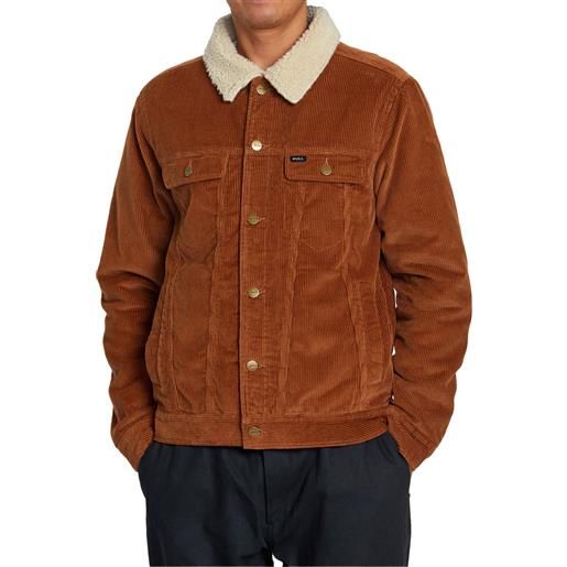 Rvca - giacca velluto a coste - waylon trucker jacket rawhide per uomo in cotone - taglia s, l - marrone