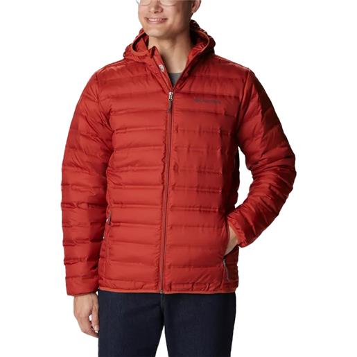 Columbia - piumino naturale - lake 22™ down hooded jacket warp red per uomo in pelle - taglia m, l - rosso
