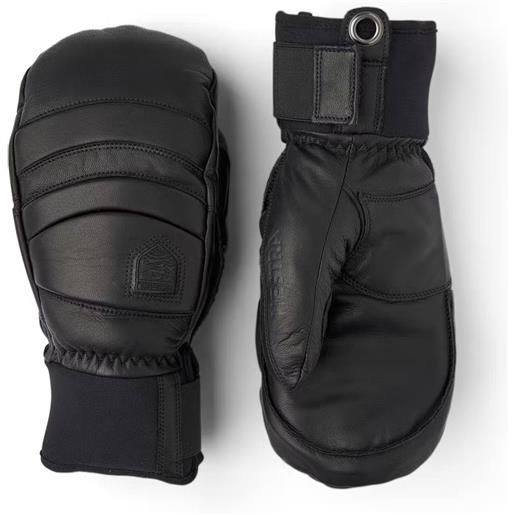 Hestra - muffole da sci - mitt army leather fall line new black / black in pelle - taglia 7,11 - nero