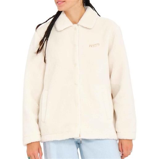 Volcom - giacca di pile sherpa - blastone coat cloud per donne - taglia xs, s, m, l - bianco