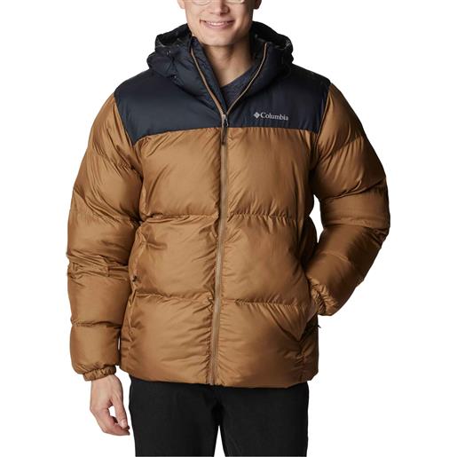 Columbia - piumino isolante con cappuccio - puffect™ hooded jacket delta black per uomo - taglia s, m, l - beige