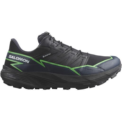 Salomon - scarpe da trail running - thundercross gtx black/green gecko/black per uomo - taglia 7 uk, 7,5 uk, 8 uk, 8,5 uk, 9 uk, 9,5 uk, 10 uk, 10,5 uk, 11 uk, 11,5 uk, 6,5 uk - nero