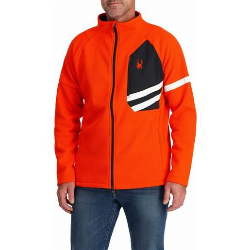 Spyder - giacca di pile - wengen bandit jacket twisted orange per uomo - taglia s, m, l, xl - arancione
