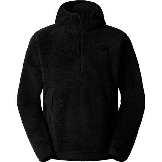 The North Face - felpa di pile sherpa calda - m campshire fleece hoodie tnf black per uomo - taglia s, m, l - nero