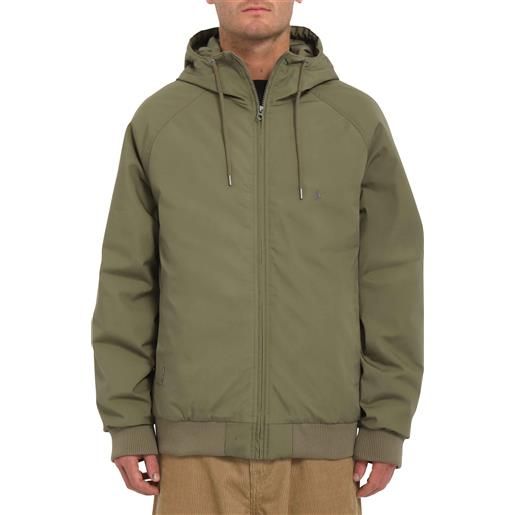 Volcom - giacca con cappuccio - hernan 5k jacket wintermoss per uomo in pelle - taglia s, xl - kaki
