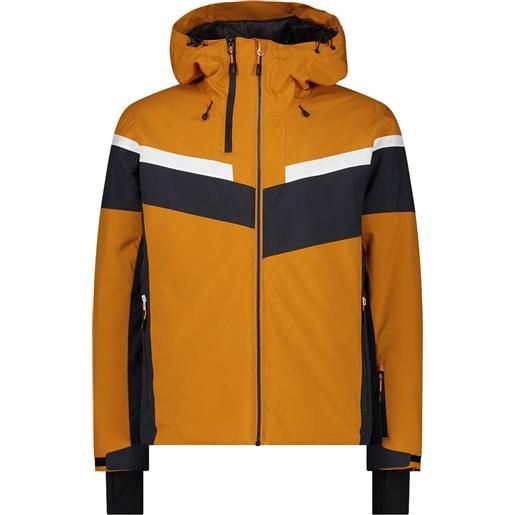 CMP - giacca da sci impermeabile e traspirante - man jacket fix hood zucca per uomo in pelle - taglia l - arancione