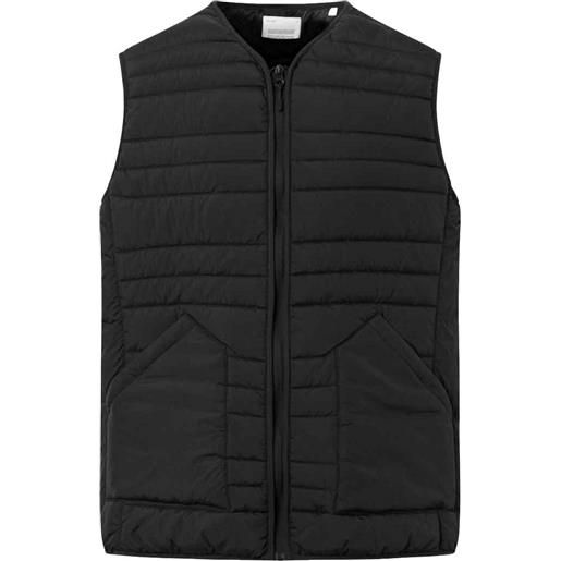Knowledge Cotton Apparel - doudoune légère sans manches - go anywear quilted padded zip vest black jet per uomo - taglia s, m, l, xl - nero