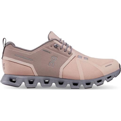 On - scarpe lifestyle - cloud 5 waterproof w rose / fossil per donne - taglia 5,5 us, 6 us, 6,5 us, 7 us, 7,5 us, 8 us, 8,5 us - rosa